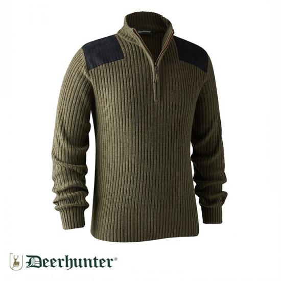 DEERHUNTER Rogaland Yarım Fermuarlı Yeşil Kazak 2XL