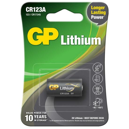 GP Batteries GPCr123A Dl123A/Cr123A Boy Lityum Pil, 3 Volt, Tekli Kart