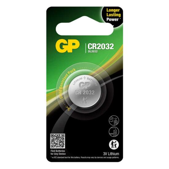 GP Batteries Cr2032 2032 Boy Lityum Düğme Pil, 3 Volt, Tekli Kart